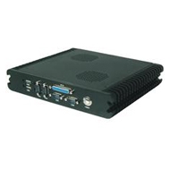 Embedded computer with CPU Intel Atom N270 1.6GHz, 2GB RAM, 1x IDE, 2x SATA, CF, 6x COM, 4x USB 2.0,  1x DB25, fanless, 10/100/1000base-tx, VGA, DVI
