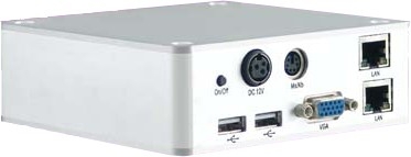Embedded computer with CPU Intel Atom N450 1.66GHz, 2GB RAM, VGA, CF, SD, SD, 1.8" HDD, UltraDMA, SATA2, 6x USB, audio, Gigabit Ethernet, fanless, WT-10+50, size 121x121x44.5mm, Windows